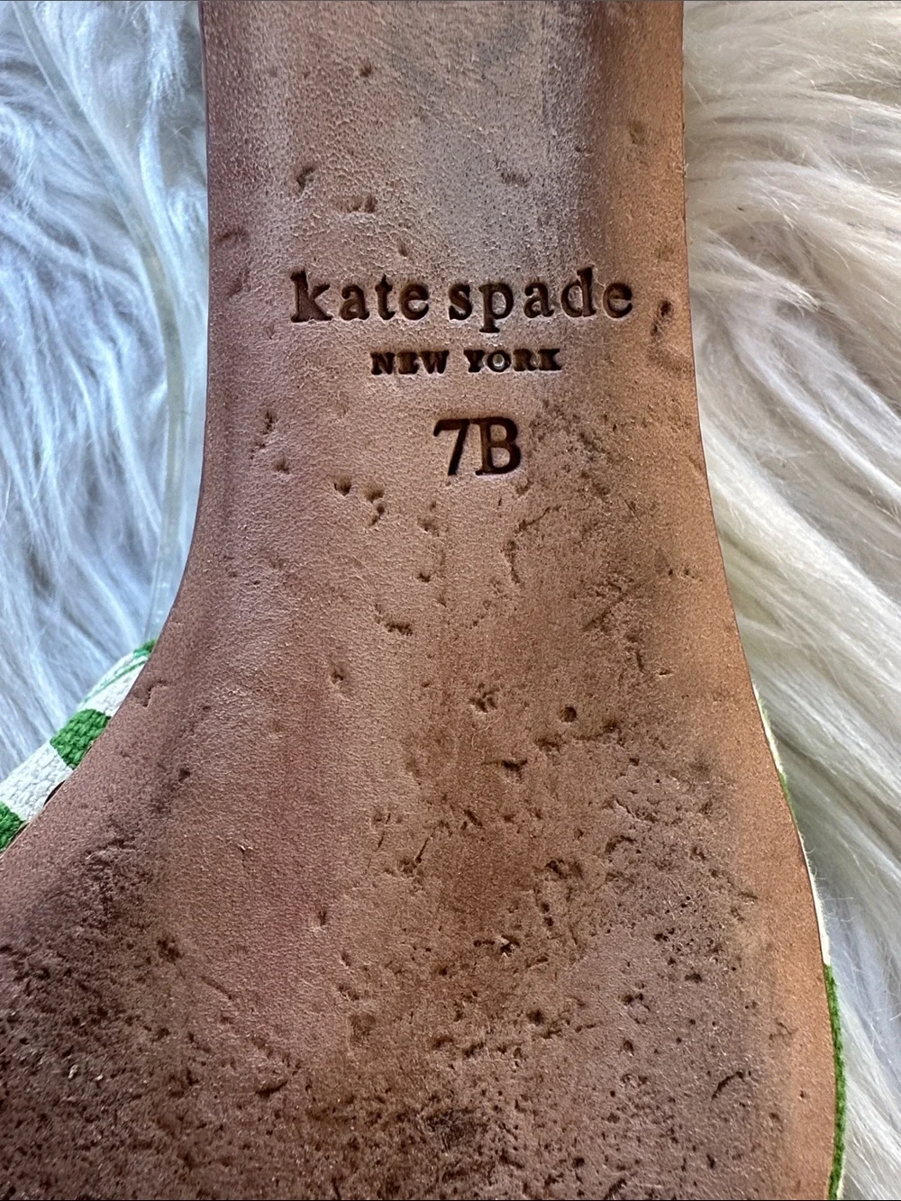 Kate Spade Meena Canvas Green Leaf Print Wedge Sandals
